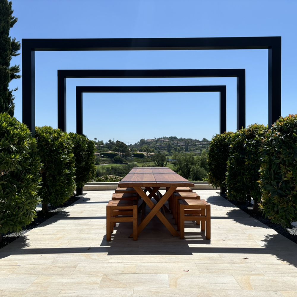 G VENTURA LANDSCAPING completed landscaping project in San Diego featuring wooden planter boxes and modern design